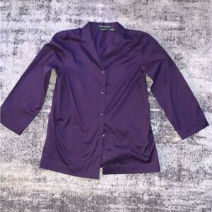 Eddie Bauer Purple Button Down Shirt, Tall Medium